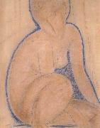 Amedeo Modigliani Crouched Nude (mk39) painting